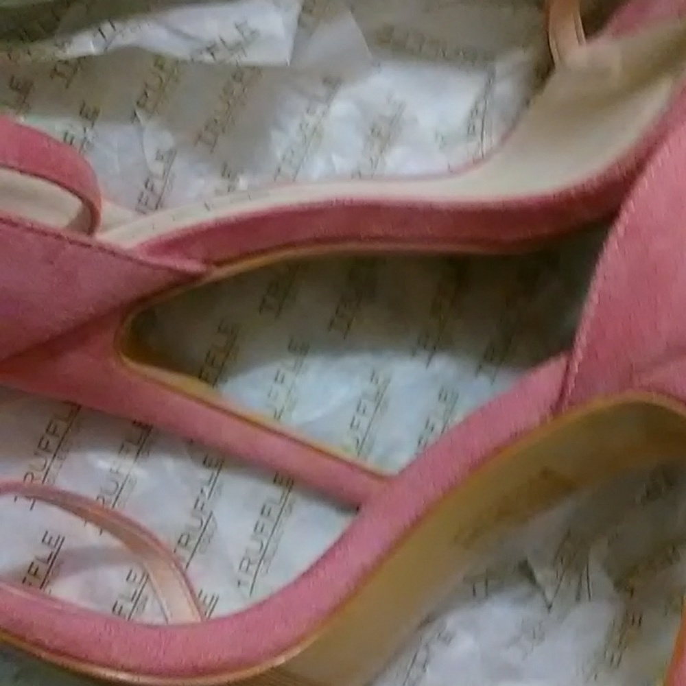 Pink truffle sandal heels
